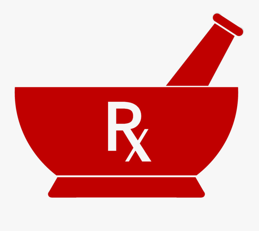 Merchandise Pharmacy Red - Mortar And Pestle Rx, Transparent Clipart