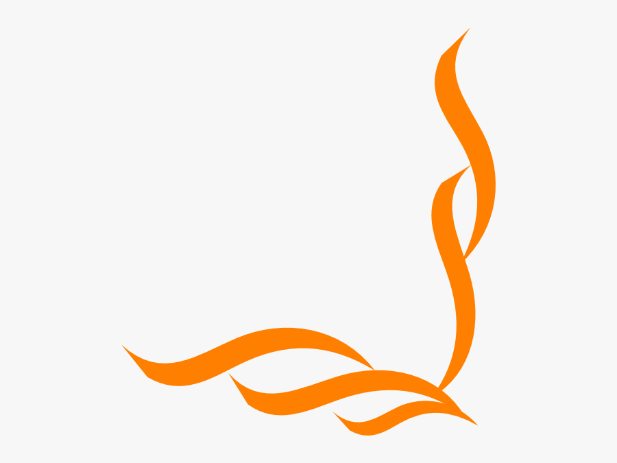 Decorative Ribbons Clip Art - Border Orange Flower Clipart, Transparent Clipart