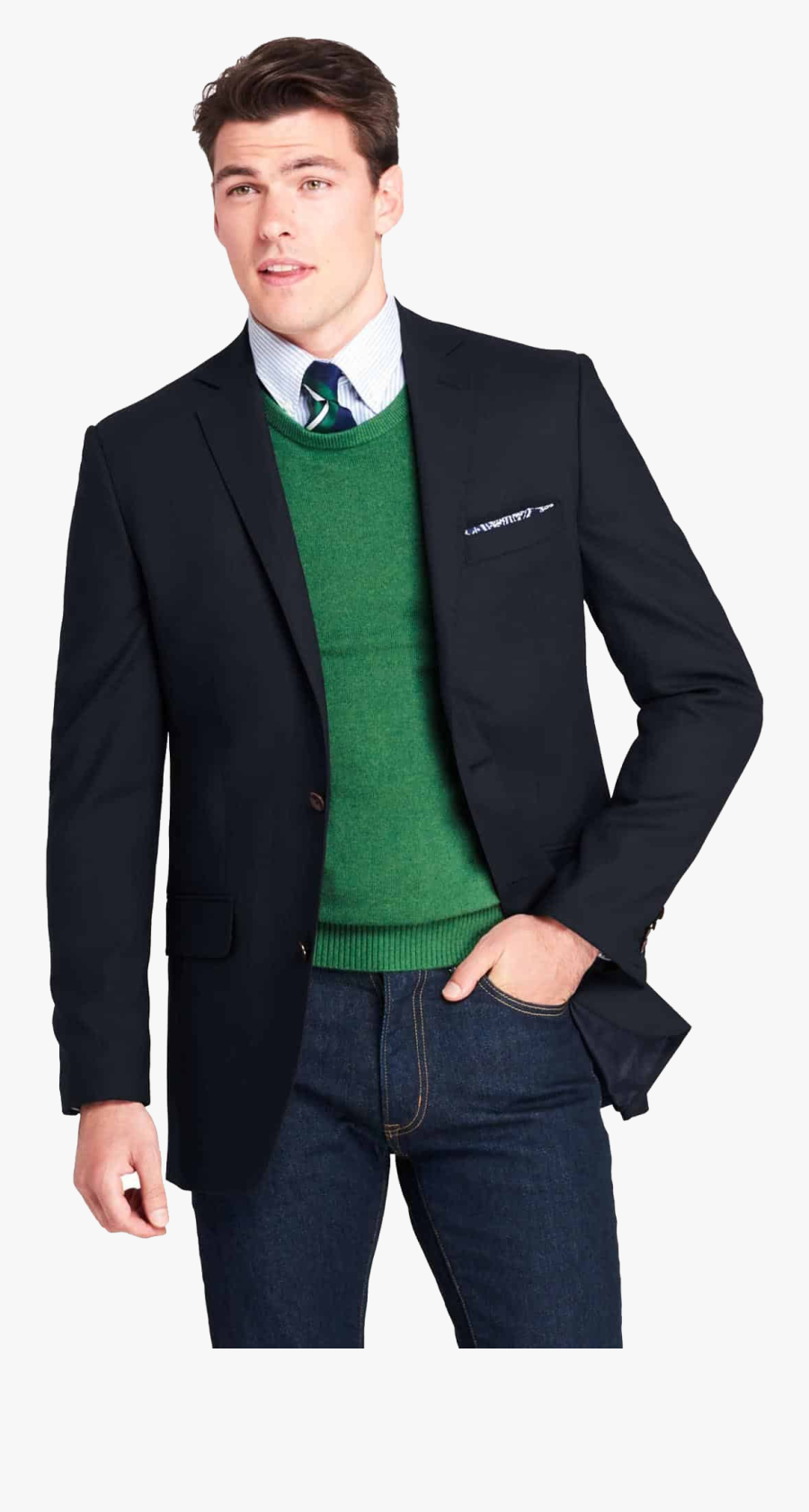 Blazer With Jeans Png Clipart - Colour Trousers To Wear With Navy Blazer Mens, Transparent Clipart