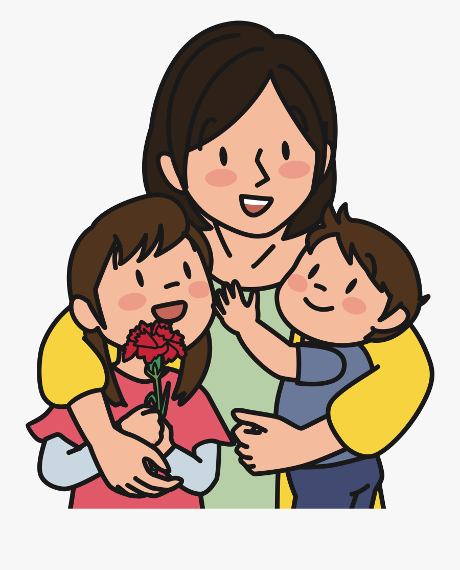 Mother And Children - Mother And Child Clipart, Transparent Clipart