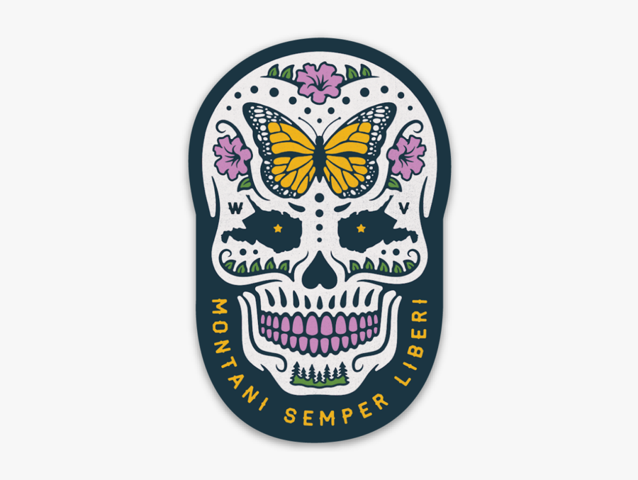 West Virginia Sugar Skull, Transparent Clipart