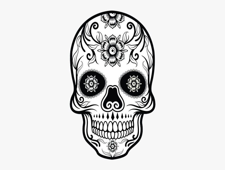 Day Of The Dead Skull Drawing, Transparent Clipart
