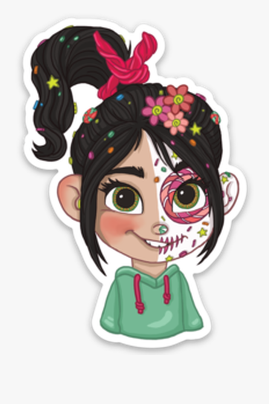 Sugar Skull Glitch, Transparent Clipart