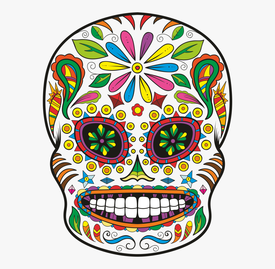 Simple Sugar Skull Clipart - Sugar Skull Transparent Vector, Transparent Clipart