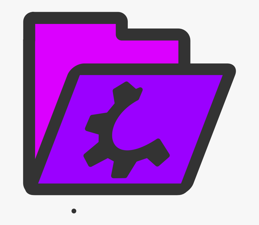 Free Vector Open Violet Folder Icon Clip Art - Icon Folder Cute Purple, Transparent Clipart