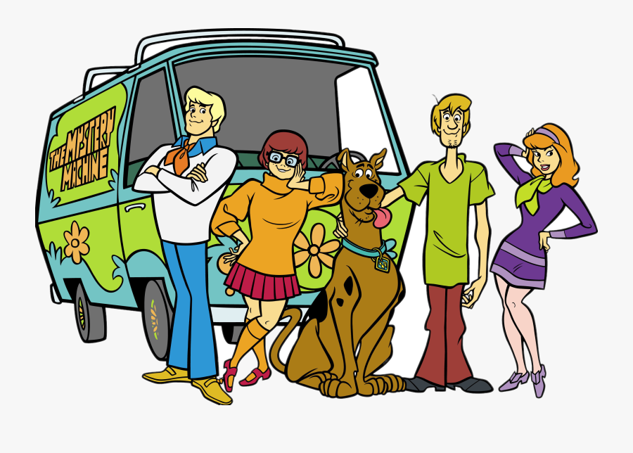 Scooby Doo In Front Of Mystery Machine Transparent - Scooby Doo Cartoon , Free Transparent