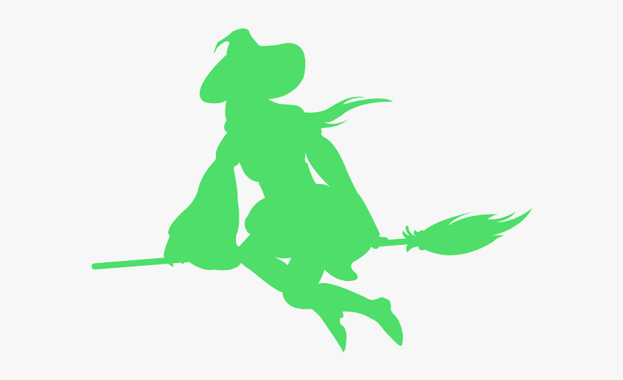 Purple Witch Silhouette, Transparent Clipart