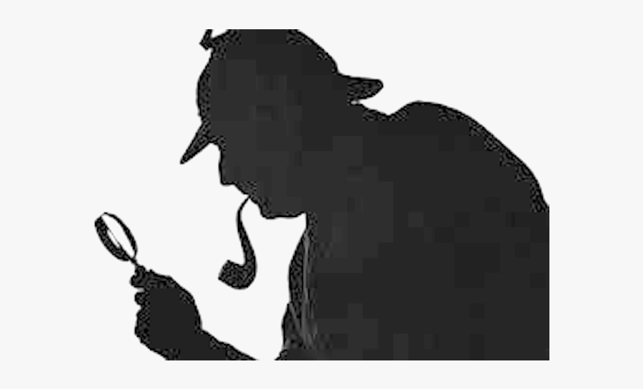Sherlock Holmes Magnifying Glass Silhouette, Transparent Clipart