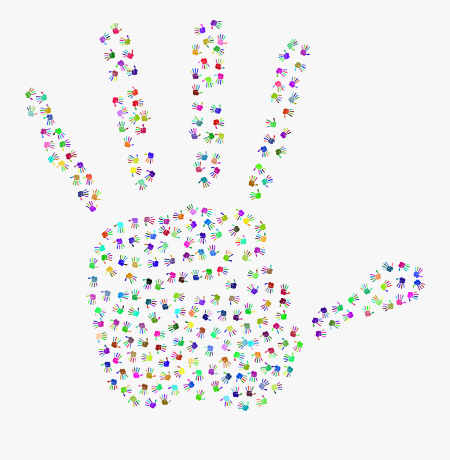 Prismatic Handprint Fractal Clip Arts - Renkli El Izi Png, Transparent Clipart