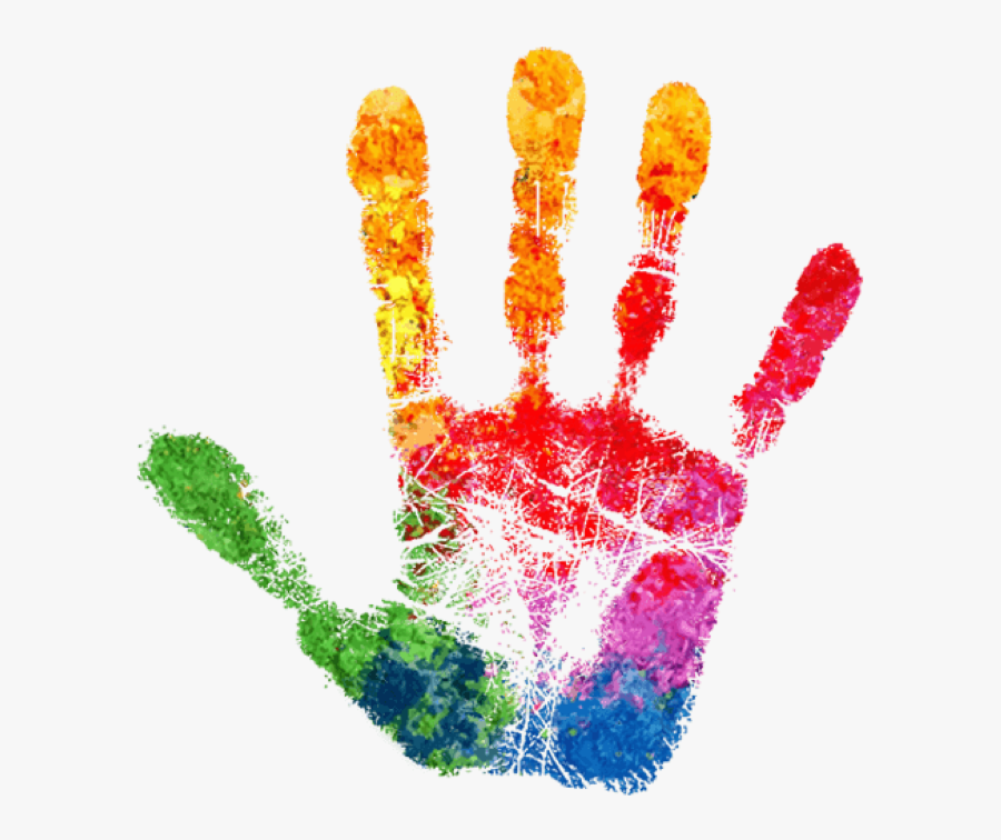 colorful #rainbow #colorsplash #hand #handprint - Transparent Rainbow Hand Prin...