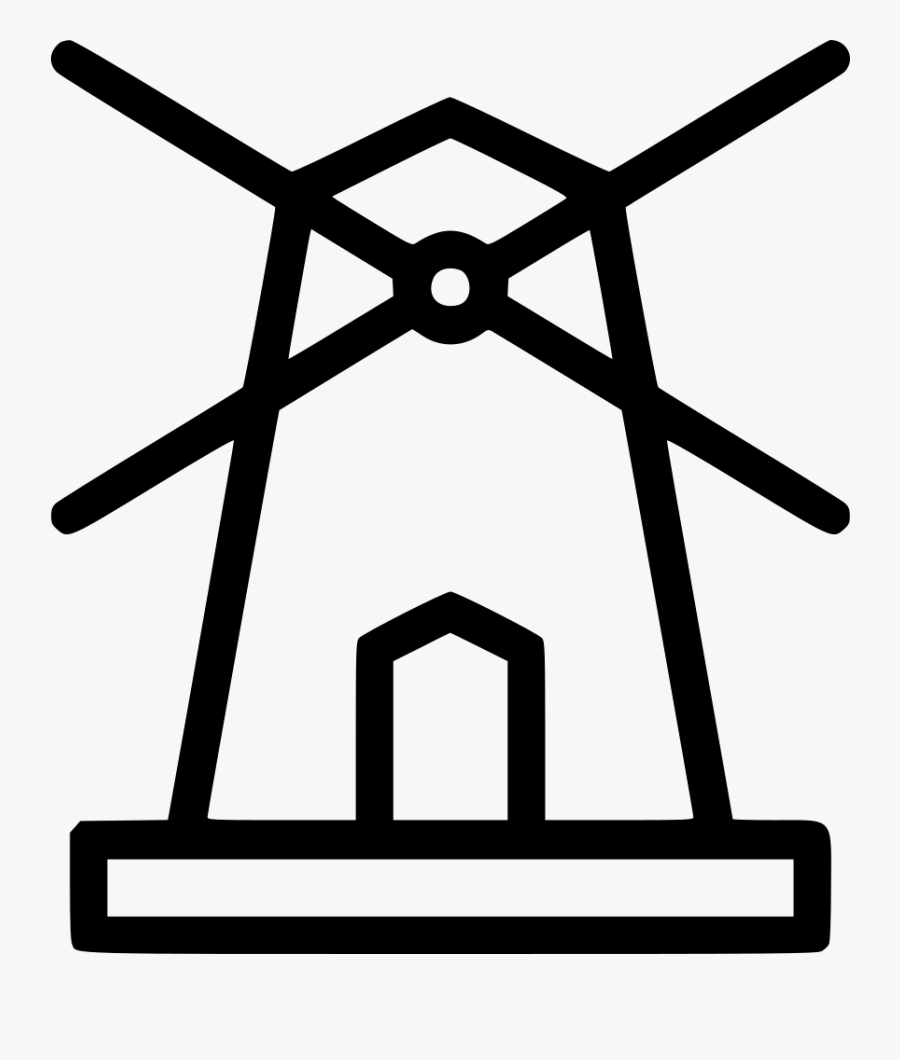 Windmill Country Side Power Electricity Energy - Science Tech Icon, Transparent Clipart