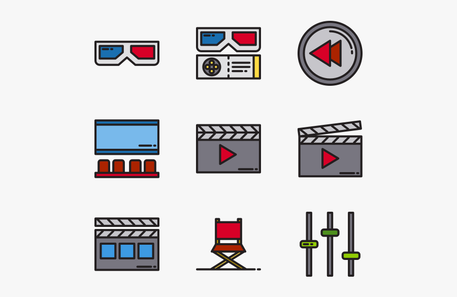 Movie Film - Color Palette Icon Png, Transparent Clipart