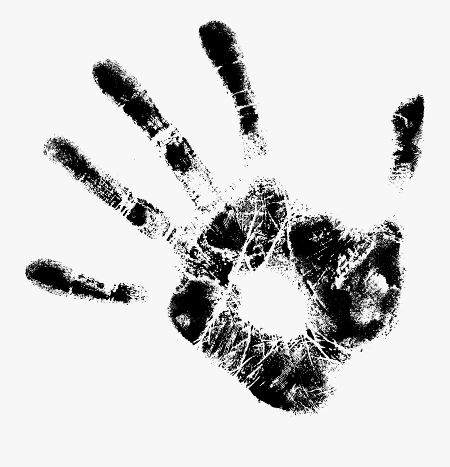 Handprint Clipart 5 Hand - Black Blood Hand Prints, Transparent Clipart