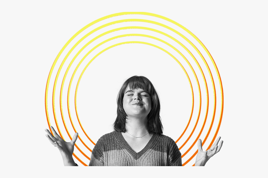 Woman With Her Eyes Closed And Smiling - Circle, Transparent Clipart