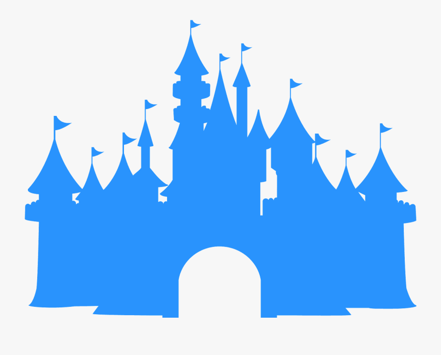 Blue Disney Castle Silhouette, Transparent Clipart