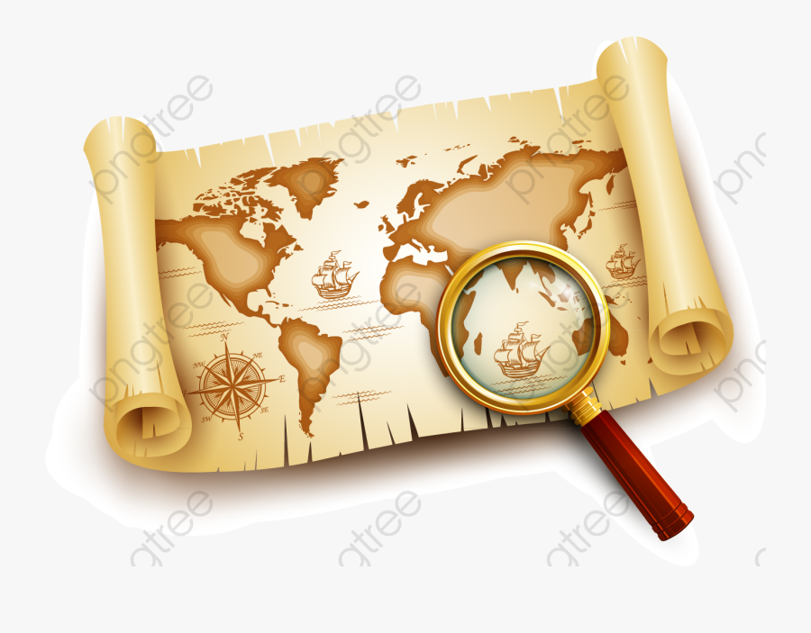 Map Clipart Vintage - World Map, Transparent Clipart