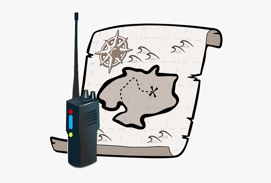 Picture Of Radio And Treasure Map - Treasure Map Vector, Transparent Clipart