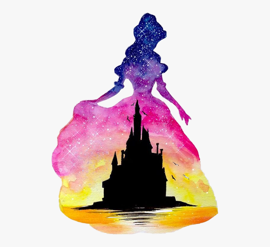 #disney #castle #watercolour #belle #beauty - Dibujos De La Bella Y La Bestia, Transparent Clipart
