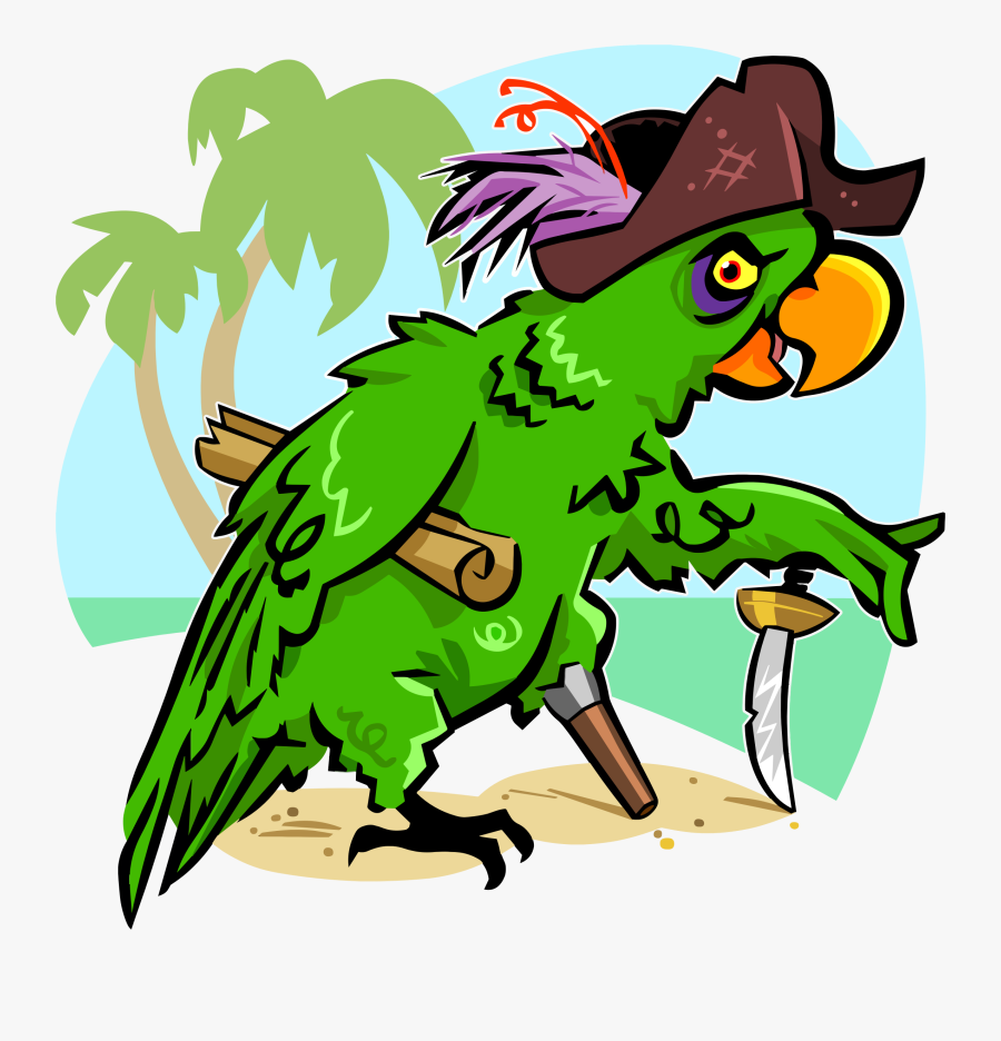 Pirate Parrot Cartoon Treasure Map - Pirate Parrot Clip Art, Transparent Clipart