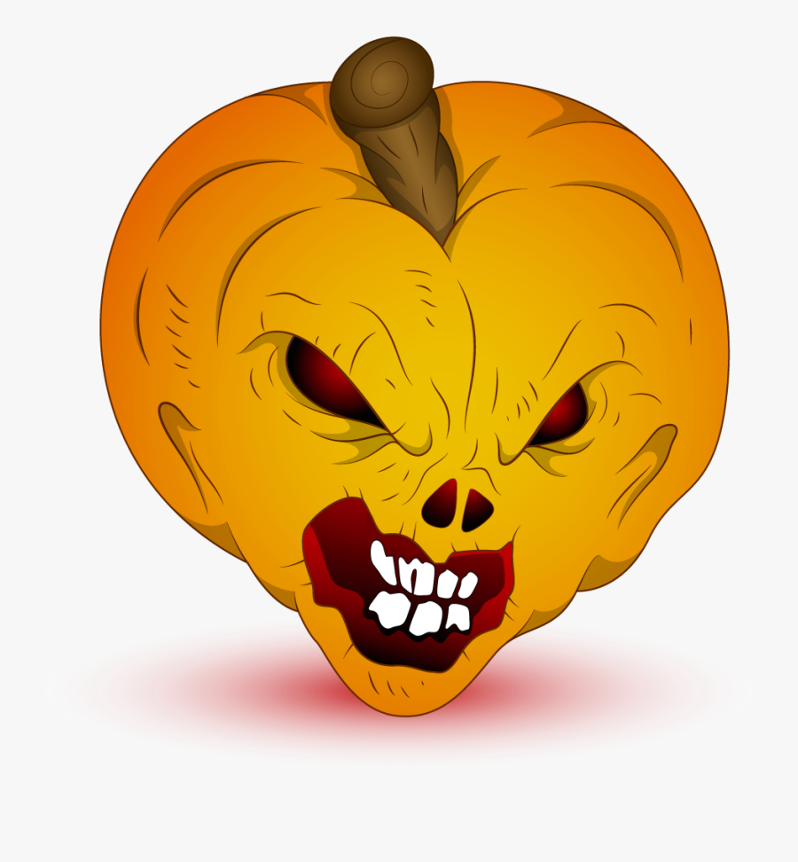Transparent Pumpkin Clipart Free - Evil Pumpkin Transparent Background, Transparent Clipart
