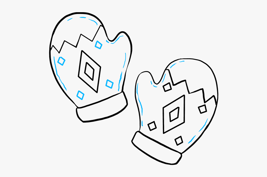 How To Draw Mittens - Mittens Drawing, Transparent Clipart