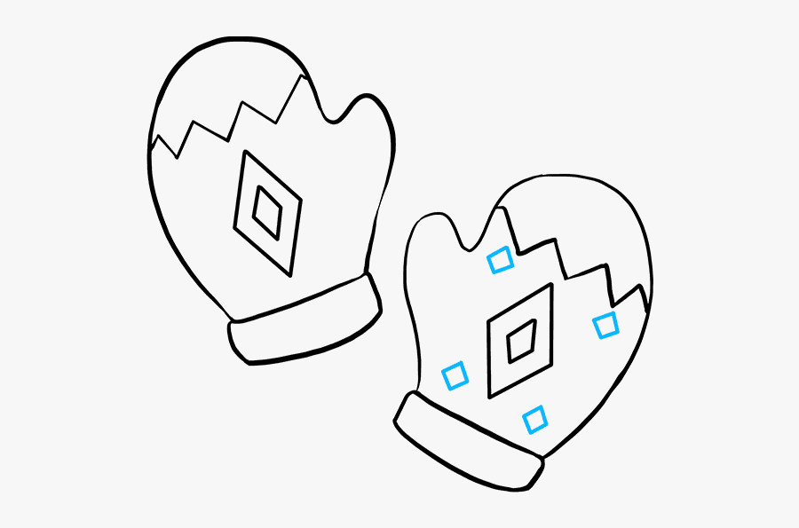 How To Draw Mittens - Mittens Drawing, Transparent Clipart