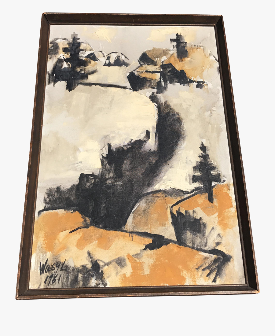 Clip Art Royalty Free Download Winter Landscape Painting - Picture Frame, Transparent Clipart