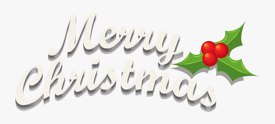 Merry Christmas Decor With Mistletoe Png Clipart - Merry Christmas With Mistletoe, Transparent Clipart