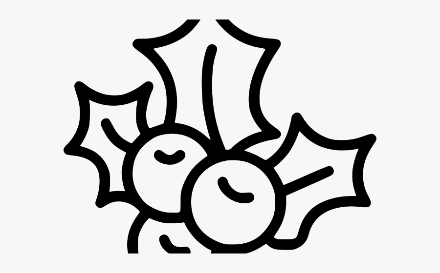 How To Draw A Mistletoe - Mistletoe Black And White, Transparent Clipart
