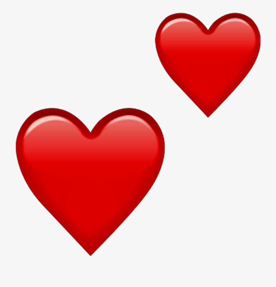 Hearts Png Double - Transparent Background Red Heart Emoji, Transparent Clipart