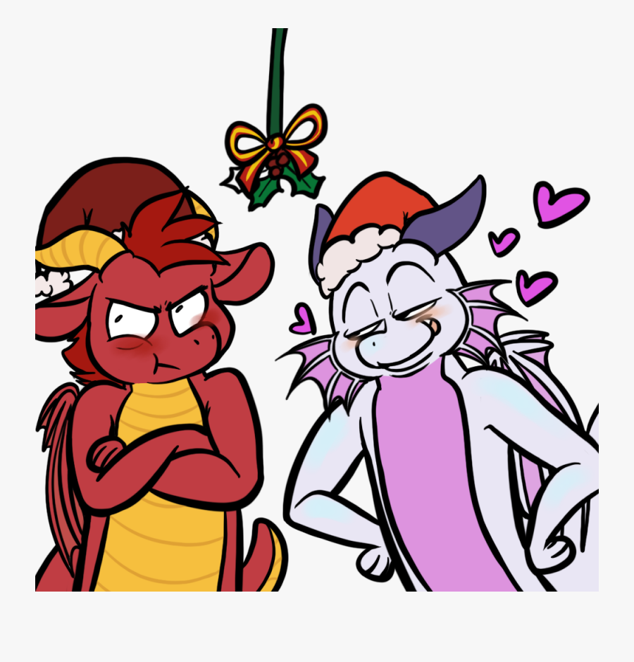 Under The Mistletoe By Sammythetanuki - Cartoon, Transparent Clipart