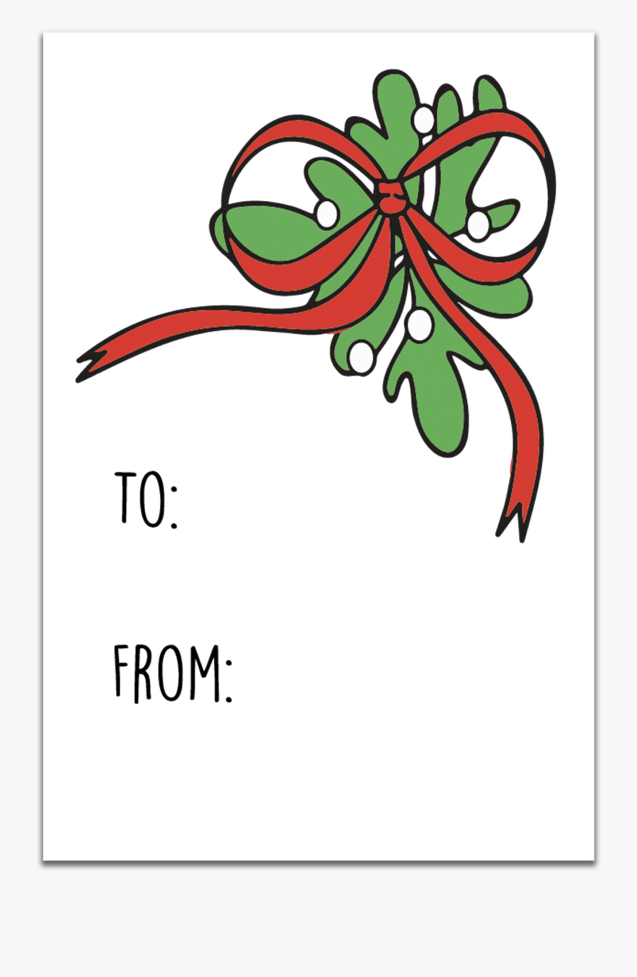 Mistletoe Gift Tag, Transparent Clipart