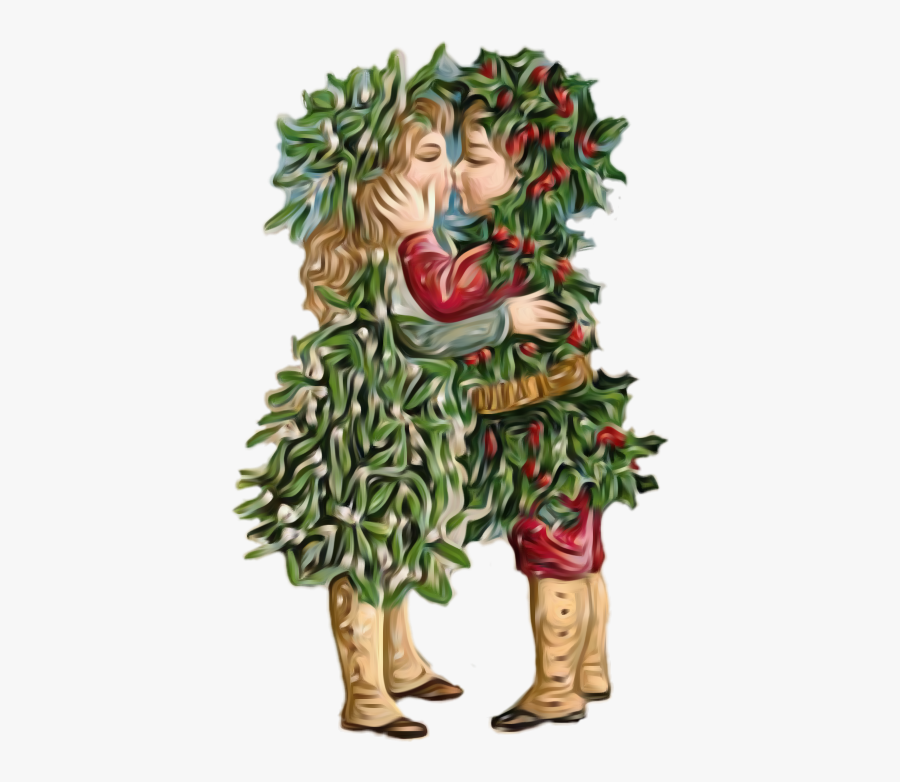 #vintage #kiss #mistletoe #holly #scmistletoes - Victorian Christmas Merry Christmas Vintage, Transparent Clipart