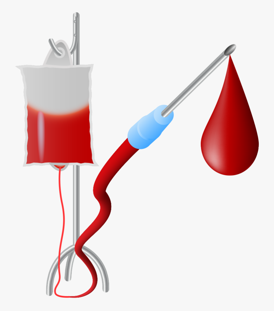 Blood Royalty Free Hypodermic Needle Clip Art - Blood Bag With Needle, Transparent Clipart