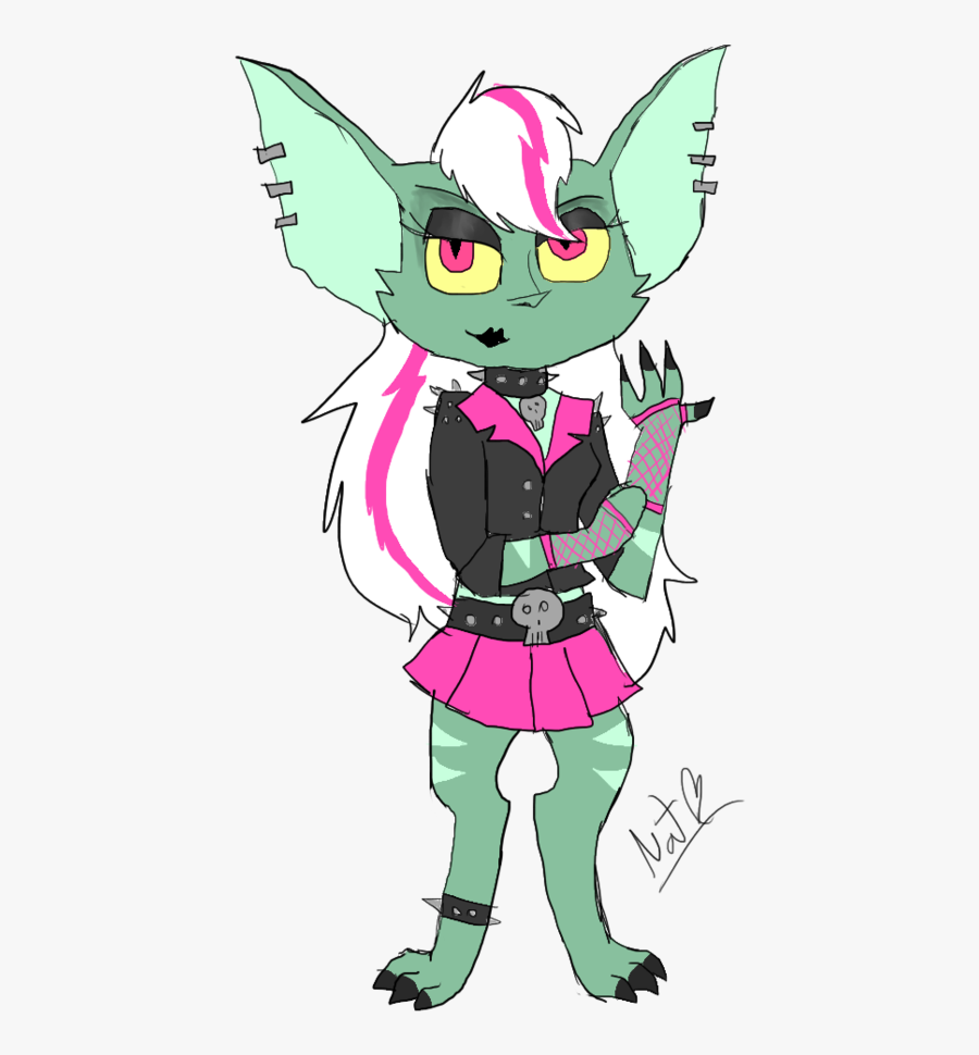 Punk Gremlin Chick By Clip Art Download - Cartoon, Transparent Clipart