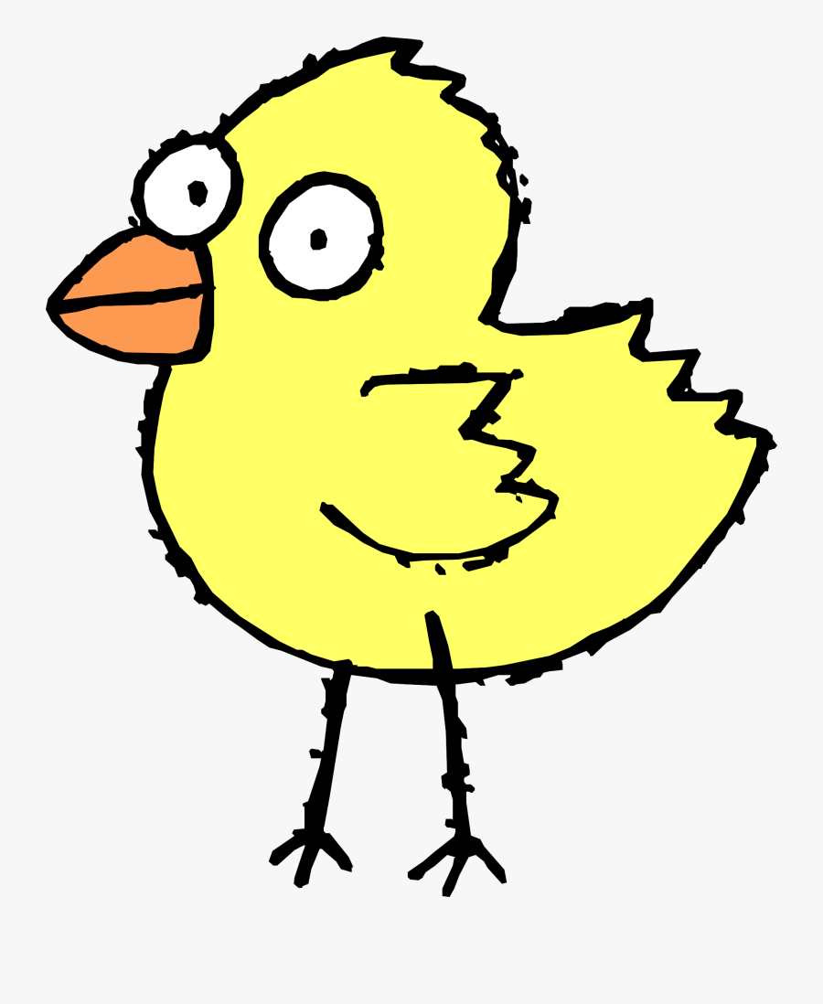 Funny Chick Mascot - Clipart Black And White Png Bird, Transparent Clipart