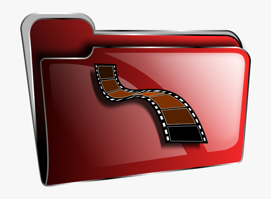 Folder Icon Red Video - Movies Folder Icon Png, Transparent Clipart
