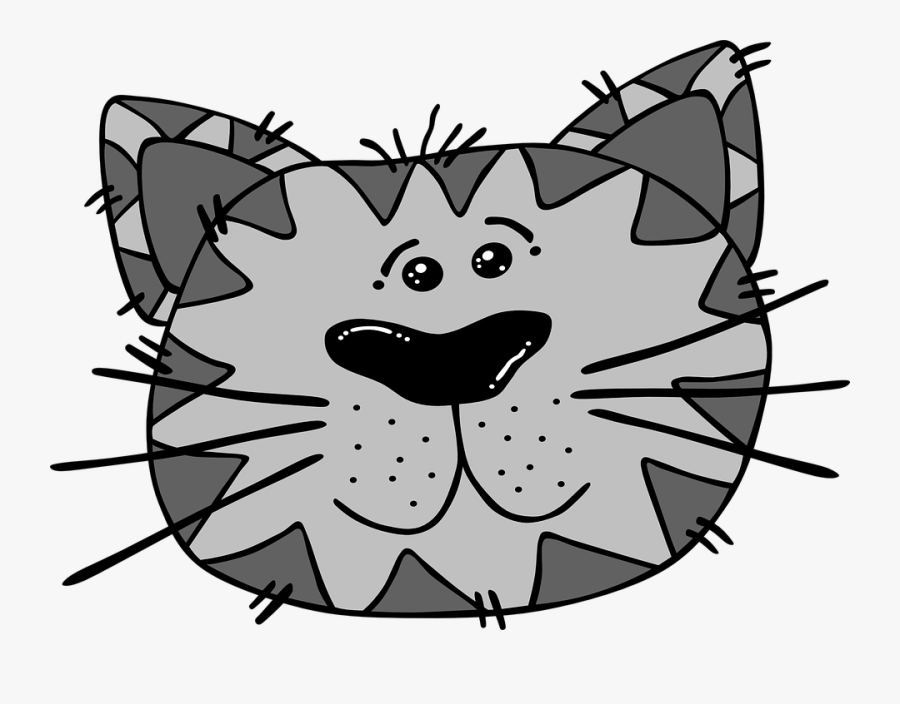 Cartoon Cat Face - Sad Cat Clipart, Transparent Clipart