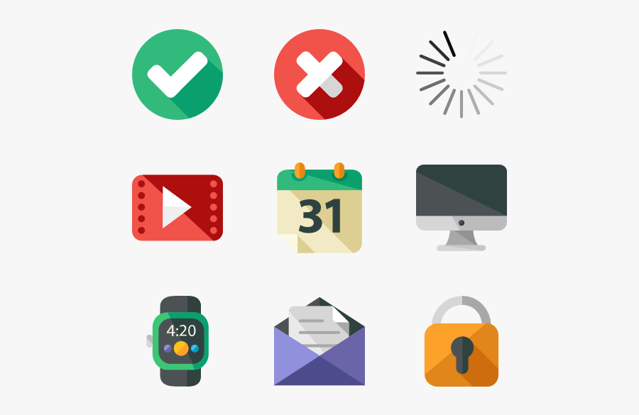 Yes No Flat Icon, Transparent Clipart