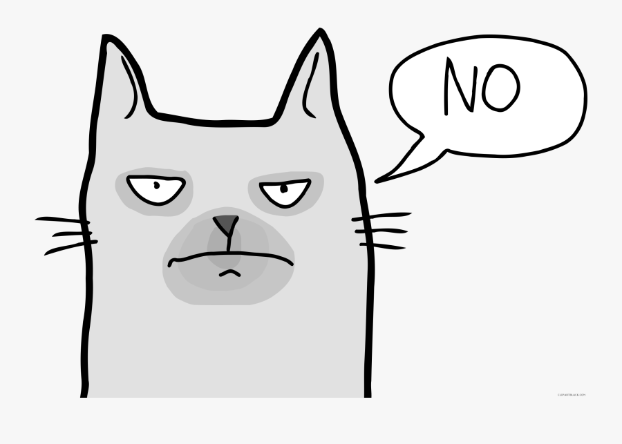 Grumpy Cat Face Clipart - Angry Cat Clip Art, Transparent Clipart