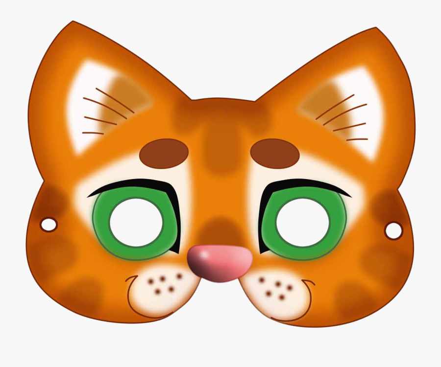 Transparent Oni Mask Png - Cat Mask Printable Brown, Transparent Clipart