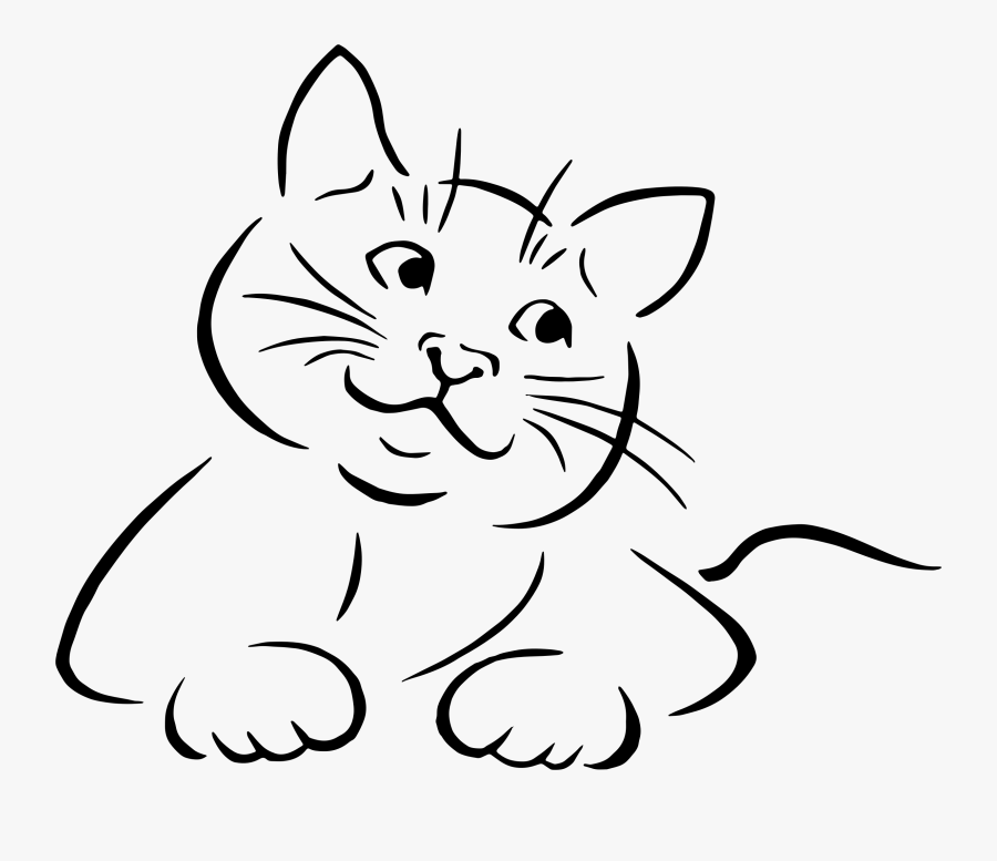 Cat Drawing Clip Art At Getdrawings - Line Art Cat Vector, Transparent Clipart