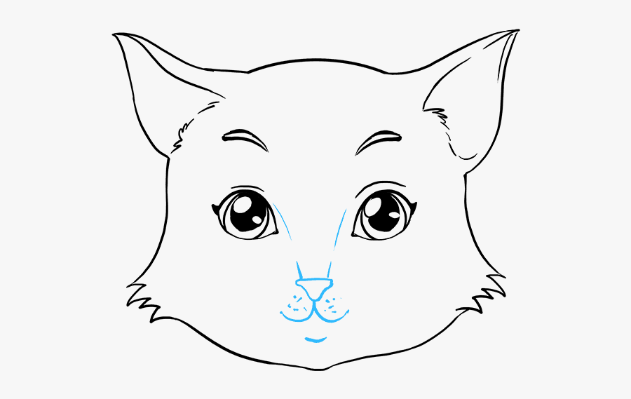 Clip Art How To Draw Cat Ears - Cat Face Draw Art, Transparent Clipart