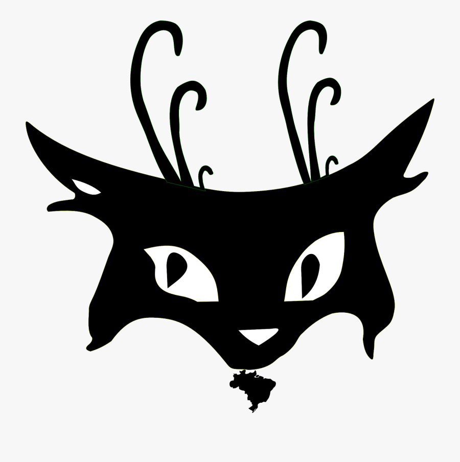 Transparent Black Cat Face Clipart - Logo Desain Animasi Kucing, Transparent Clipart