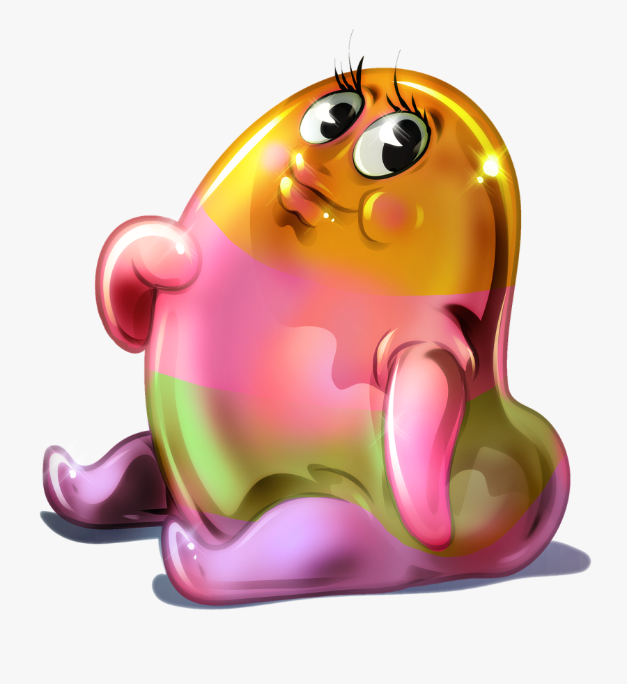 Carton Figure Jellybean Colorful Free Picture - Cute Jelly Bean Cartoon, Transparent Clipart