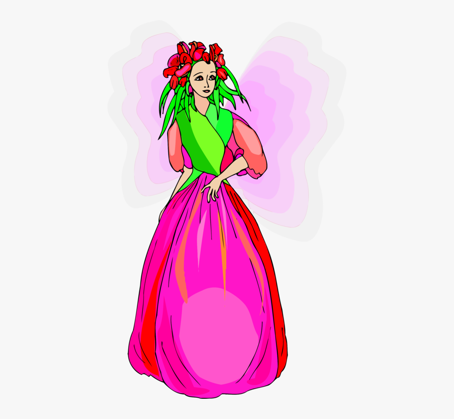 Pink,fashion Illustration,flower - Fairy, Transparent Clipart
