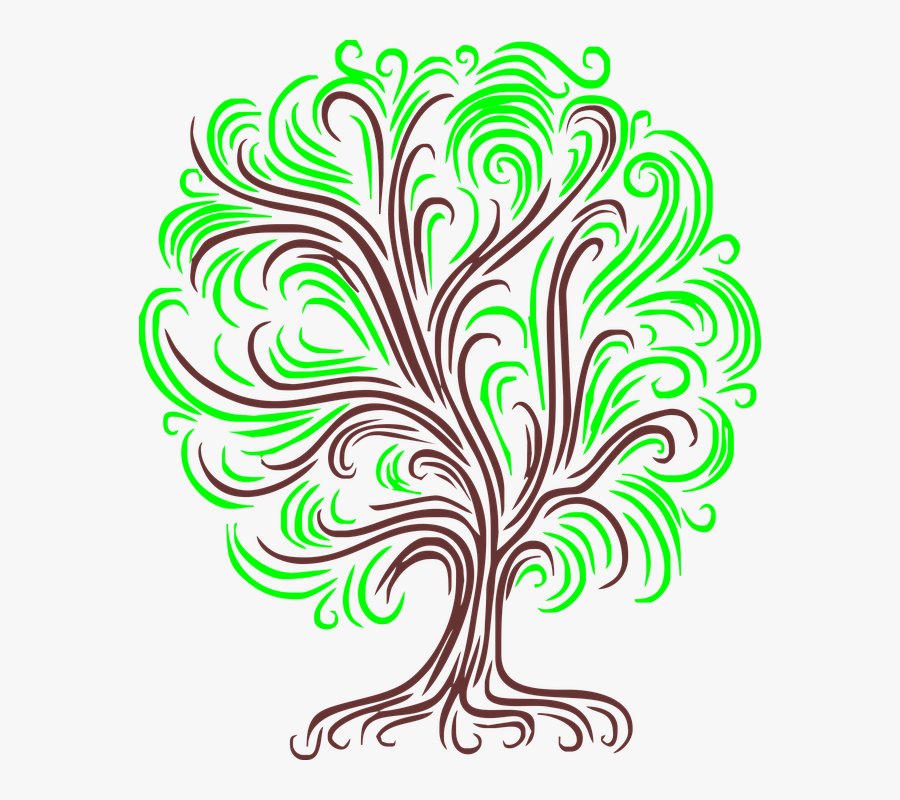 Tree, Line Art, Branches, Decorative, Lines - La Linea En El Arte, Transparent Clipart