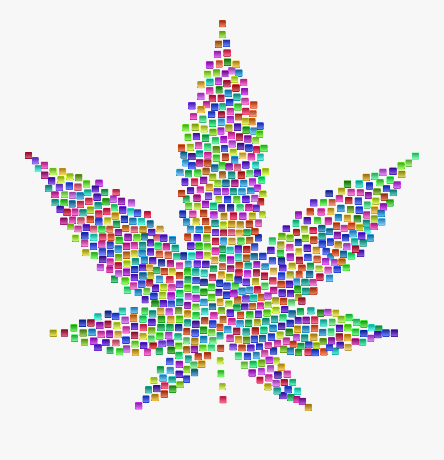 Marijuana Leaf Tiles Clip Arts - Weed Leaf Rainbow Transparent, Transparent Clipart