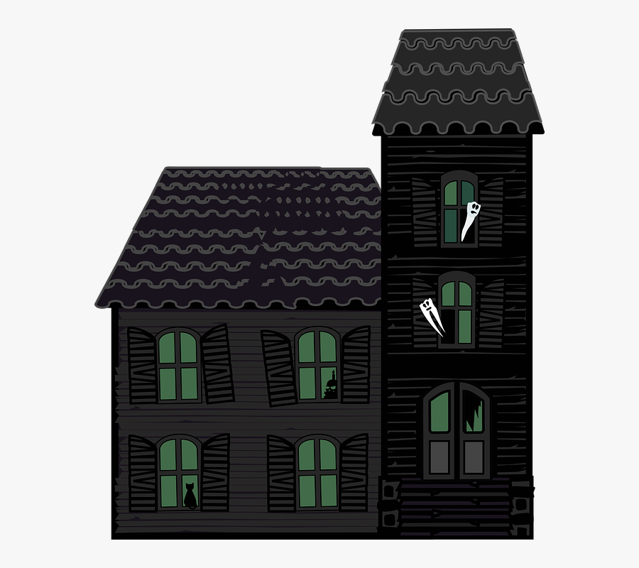 Graphic Haunted House House Halloween Victorian Graphics - Haunted Houses Png, Transparent Clipart