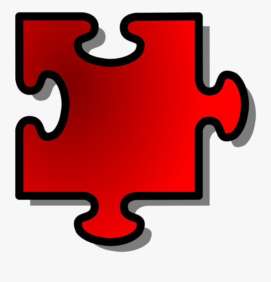 Free Vector Red Jigsaw Piece Clip Art - Puzzle Pieces Clip Art, Transparent Clipart